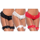 Calcinha Fio Dental Sexy Tanga Erótica Com Perneiras Cinta Liga Ref 310