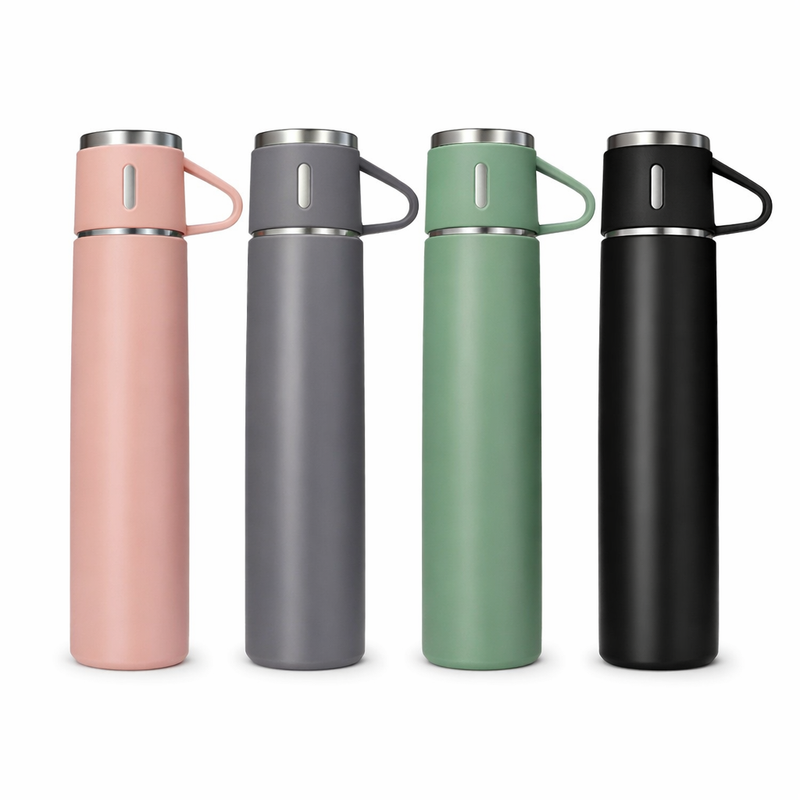 Garrafa Térmica Inox 500ml com Copo e Abertura Rápida