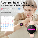 Relógio Inteligente Feminino Ella 2 Aurafit – Faz e Atende Chamadas | Monitor de Saúde | Tela AMOLED