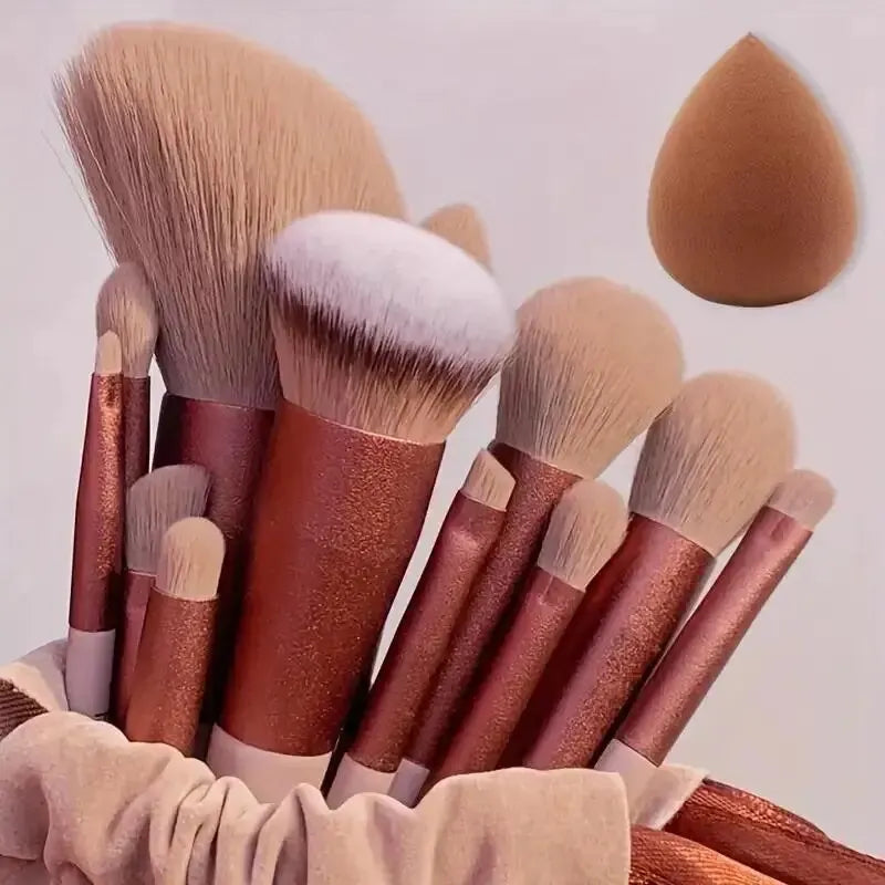Kit Profissional de Pincéis de Maquiagem 13 peças