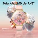 Relógio Inteligente Feminino Ella 2 Aurafit – Faz e Atende Chamadas | Monitor de Saúde | Tela AMOLED