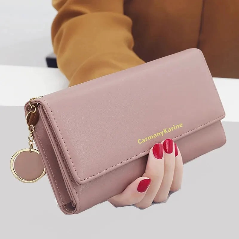 Carteira Feminina Longa em Couro PU – Multifuncional com Porta-Cartões e Clutch Elegante
