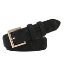 Cinto Feminino Vintage em Couro Legítimo Camurça com Fivela Dourada – Ideal para Jeans, Vestidos e Looks Elegantes