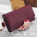 Carteira Feminina Longa em Couro PU – Multifuncional com Porta-Cartões e Clutch Elegante