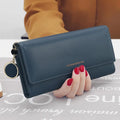 Carteira Feminina Longa em Couro PU – Multifuncional com Porta-Cartões e Clutch Elegante