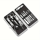 Kit Profissional de Manicure e Pedicure – 12 Peças em Aço Inoxidável