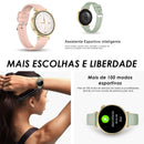 Relógio Inteligente Feminino Ella 2 Aurafit – Faz e Atende Chamadas | Monitor de Saúde | Tela AMOLED