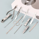 Kit Profissional de Manicure e Pedicure – 12 Peças em Aço Inoxidável