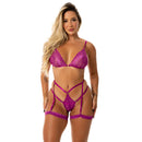 Conjunto Lingerie Renda Gladiadora Completo Sexy Luxo Gringa